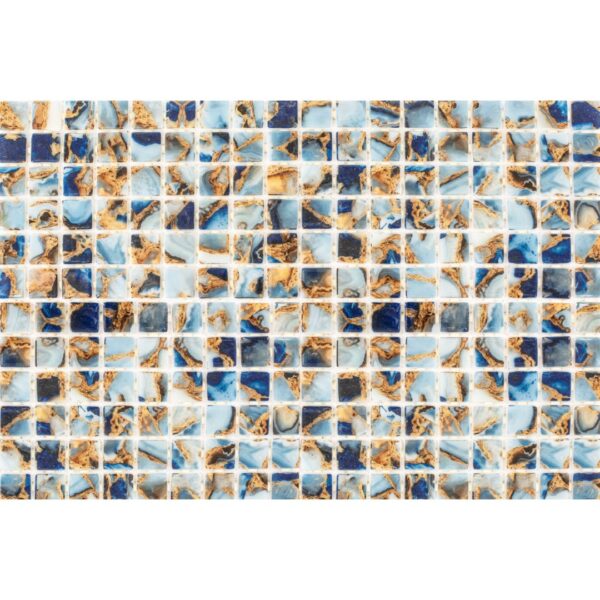Glass Swimming Pool Mosaic | 46 x 31 cm | Decorated Blue