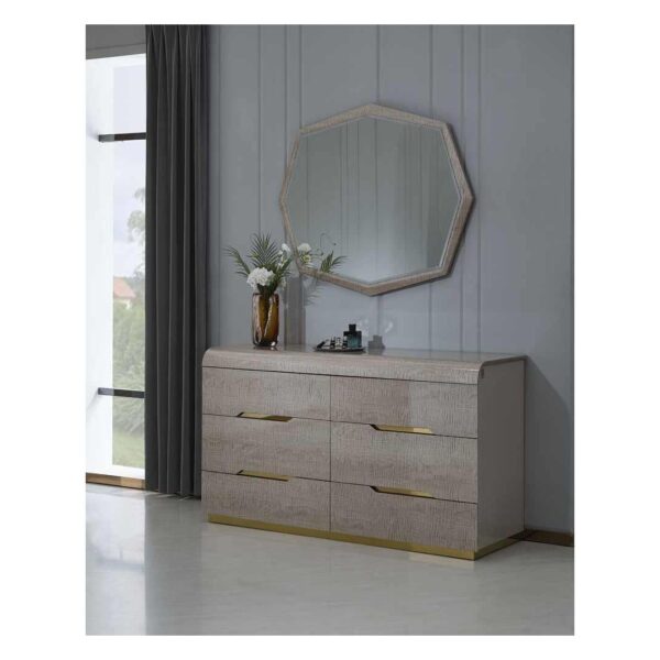 Bedroom Set with 1 Bed without Clothet | Gesy Collection | 7 Pieces | Beige - Image 5