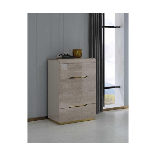 Bedroom Set with 1 Bed without Clothet | Gesy Collection | 7 Pieces | Beige - Image 6