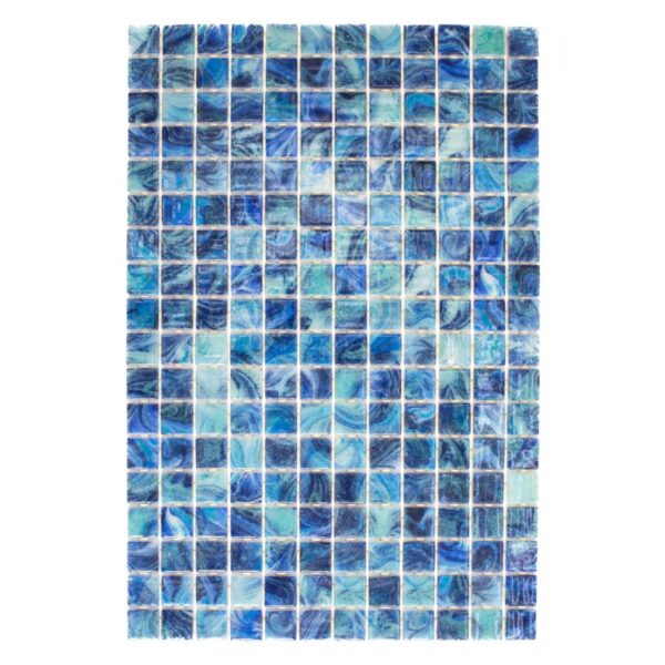 Glass Swimming Pool Mosaic | Solomon Collection | 46 x 31 cm | Blue