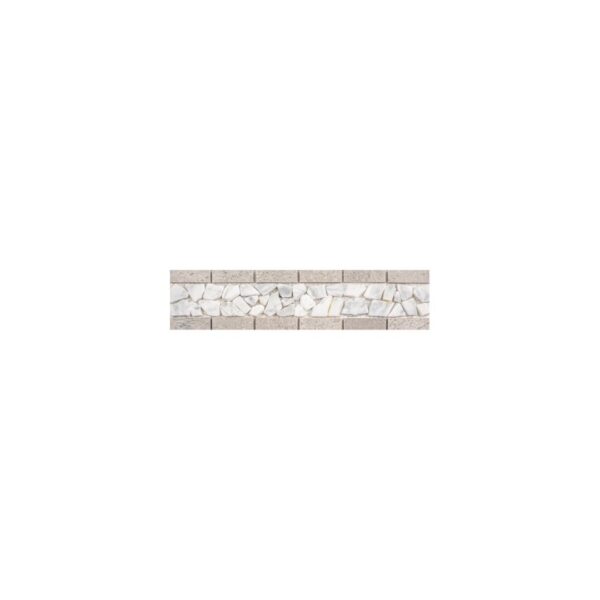 Chinese Stone Mosaic | 30 x 7 cm | White Alpine