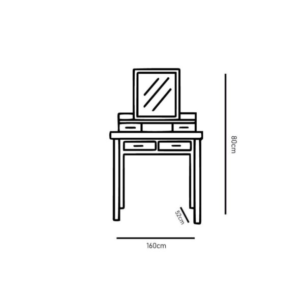 Bedroom Set with 1 Bed without Clothet | Gesy Collection | 7 Pieces | Beige - Image 11