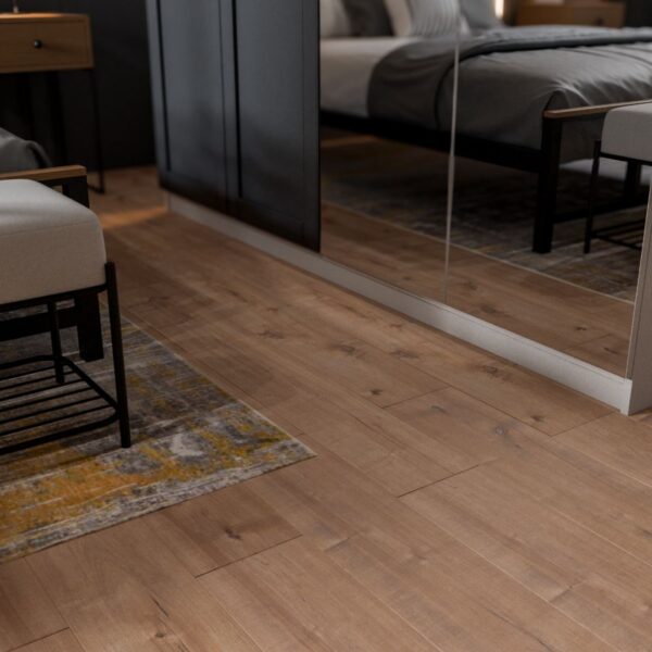 Flat Laminate HDF Parquet | 121.8 x 19.8 x 0.8 cm | Beige - صورة 4