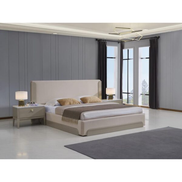 Bedroom Set with 1 Bed without Clothet | Lorence Collection | 7 Pieces | Beige - Image 3
