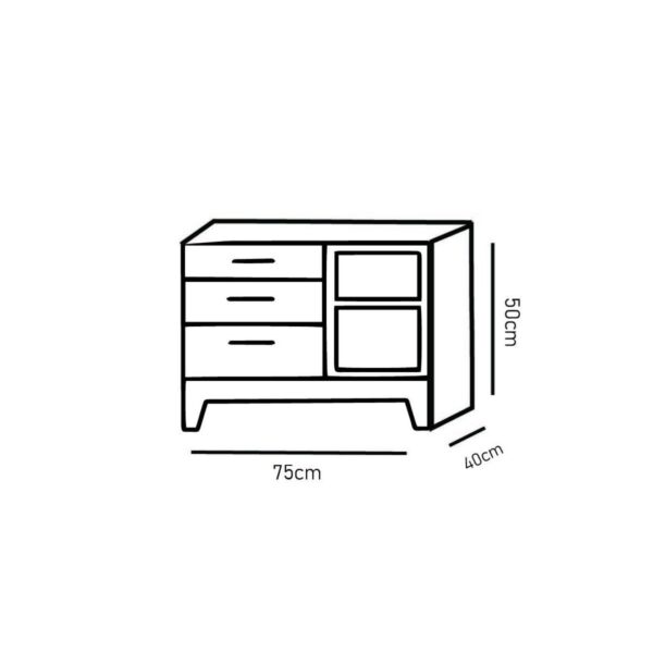 Bedroom Set with 1 Bed without Clothet | Lorence Collection | 7 Pieces | Beige - Image 8