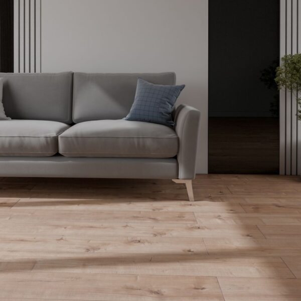 Flat Laminate HDF Parquet | 121.8 x 19.8 x 0.8 cm | Beige - صورة 5