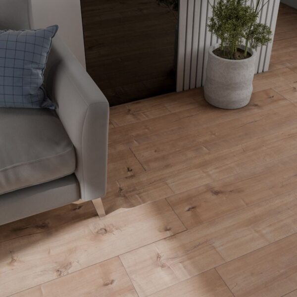 Flat Laminate HDF Parquet | 121.8 x 19.8 x 0.8 cm | Beige - صورة 6