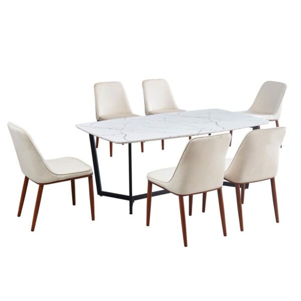 Dining Table | 6 Chairs | Marble - Image 2