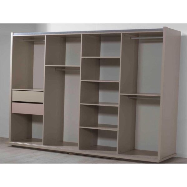 Bedroom Set with 1 Bed | Monaco Collection | 8 Pieces | Beige & Brown - Image 7