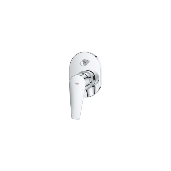 Grohe Wall Mount Single Lever Bath Mixer with Diverter | BauEdge Collection | Chrome