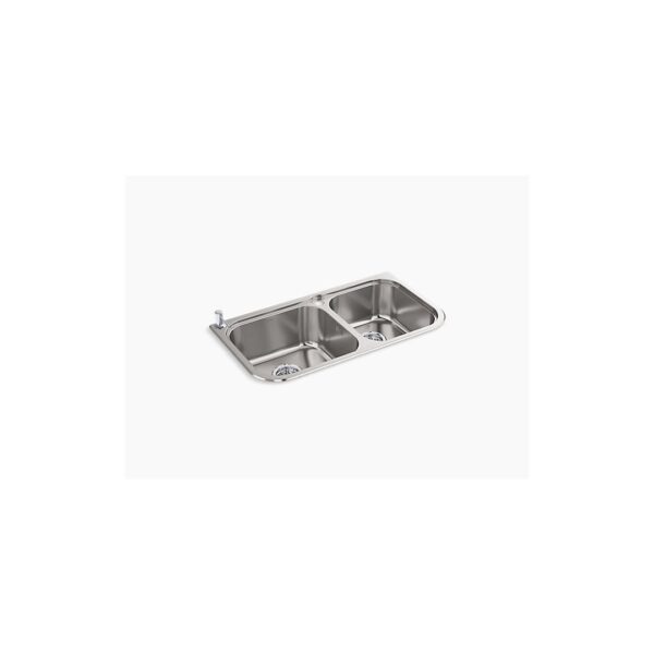 Kohler Top-Mount Large/Small Double-Bowl Kitchen Sink | July Collection | 80x45 cm